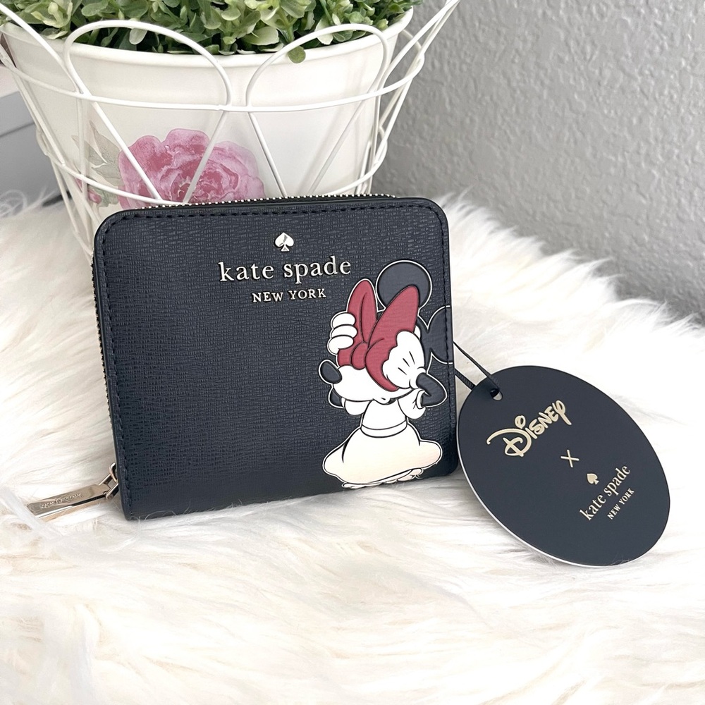 New Disney X Kate Spade New York Minnie Mouse Zip Around Wallet K9326 $159